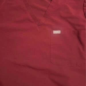 Figs Women's Scrub Top in Burgundy
